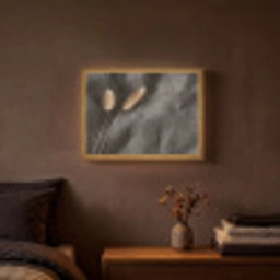 Pampasgras - Pluim - Zwart - Beige Light Box met batterij (Wandlamp) middel -sfeer4