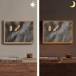 Pampasgras - Pluim - Zwart - Beige Light Box met batterij (Wandlamp) middel -sfeer3