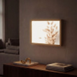Pampasgras - Pluim - Wit - Beige Light Box met batterij (Wandlamp) middel -sfeer1