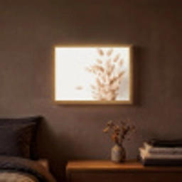 Pampasgras - Pluim - Wit - Beige Light Box met batterij (Wandlamp) middel -sfeer4