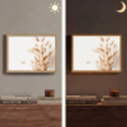 Pampasgras - Pluim - Wit - Beige Light Box met batterij (Wandlamp) middel -sfeer3