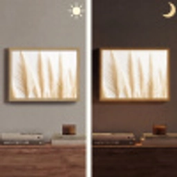 Pampas gras - Pluimen - Beige - Natuur Light Box met batterij (Wandlamp) middel -sfeer3