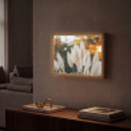 Pampasgras - Pluimen - Sierlijk Light Box met batterij (Wandlamp) middel -sfeer1