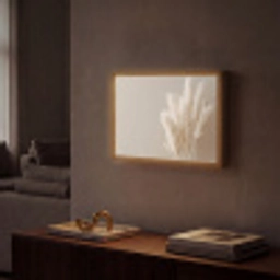 Pampasgras - Pluimen - Pastel - Wit Light Box met batterij (Wandlamp) middel -sfeer1