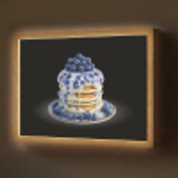 Pannenkoeken - Blauwe Bessen - Bord Light Box met batterij (Wandlamp) middel -z3d_website