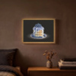 Pannenkoeken - Blauwe Bessen - Bord Light Box met batterij (Wandlamp) middel -sfeer4