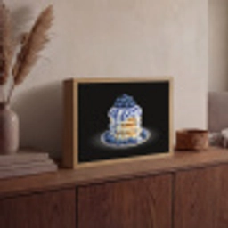 Pannenkoeken - Blauwe Bessen - Bord Light Box met batterij (Wandlamp) middel -sfeer2