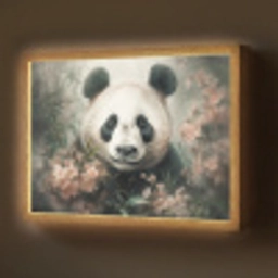 Panda - Dieren - Bloemen - Planten Light Box met batterij (Wandlamp) middel -z3d_website