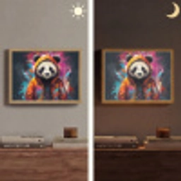 Panda - Jas - Graffiti - Oranje Light Box met batterij (Wandlamp) middel -sfeer3