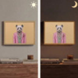Panda - Pak - Zonnebril - Blauw Light Box met batterij (Wandlamp) middel -sfeer3