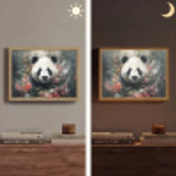 Panda - Wilde dieren - Bloemen - Natuur Light Box met batterij (Wandlamp) middel -sfeer3