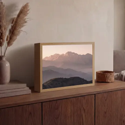 Panorama - Landschap - Bergen Light Box met batterij (Wandlamp) middel -sfeer2