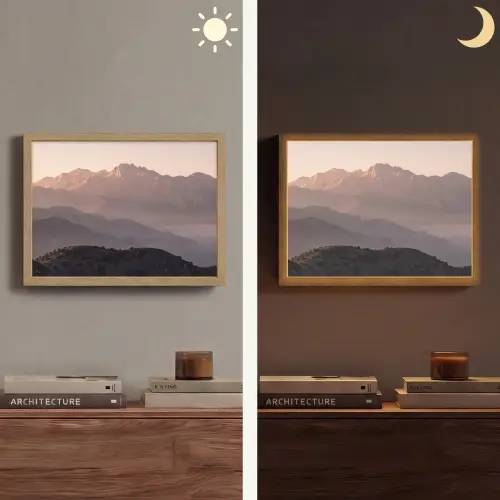 Panorama - Landschap - Bergen Light Box met batterij (Wandlamp) middel -sfeer3