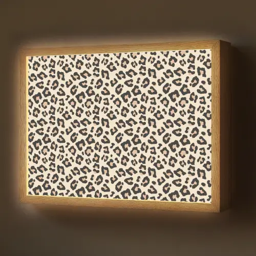 Panterprint - Patroon - Bruin Light Box met batterij (Wandlamp) middel 907 -z3d_website