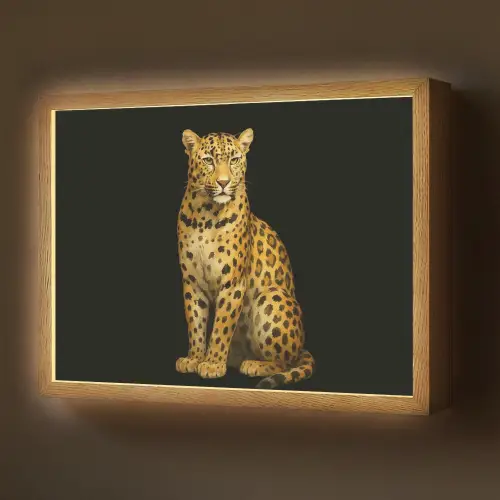 Panter - Realistisch - Bruin Light Box met batterij (Wandlamp) middel -z3d_website