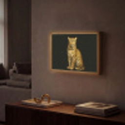 Panter - Realistisch - Bruin Light Box met batterij (Wandlamp) middel -sfeer1