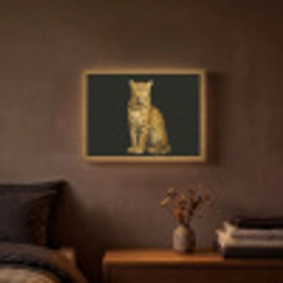 Panter - Realistisch - Bruin Light Box met batterij (Wandlamp) middel -sfeer4