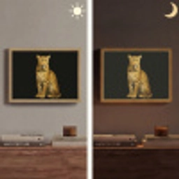 Panter - Realistisch - Bruin Light Box met batterij (Wandlamp) middel -sfeer3
