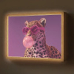 Panter - Zonnebril - Kauwgombel - Roze Light Box met batterij (Wandlamp) middel -z3d_website