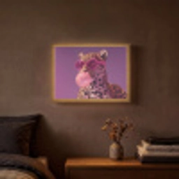 Panter - Zonnebril - Kauwgombel - Roze Light Box met batterij (Wandlamp) middel -sfeer4
