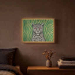 Panter - Zebrapatroon - Groen Light Box met batterij (Wandlamp) middel -sfeer4