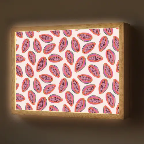 Papaja - Patroon - Roze Light Box met batterij (Wandlamp) middel 907 -z3d_website