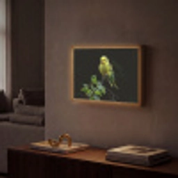 Parkiet - Tak - Bladeren - Geel Light Box met batterij (Wandlamp) middel -sfeer1