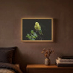Parkiet - Tak - Bladeren - Geel Light Box met batterij (Wandlamp) middel -sfeer4