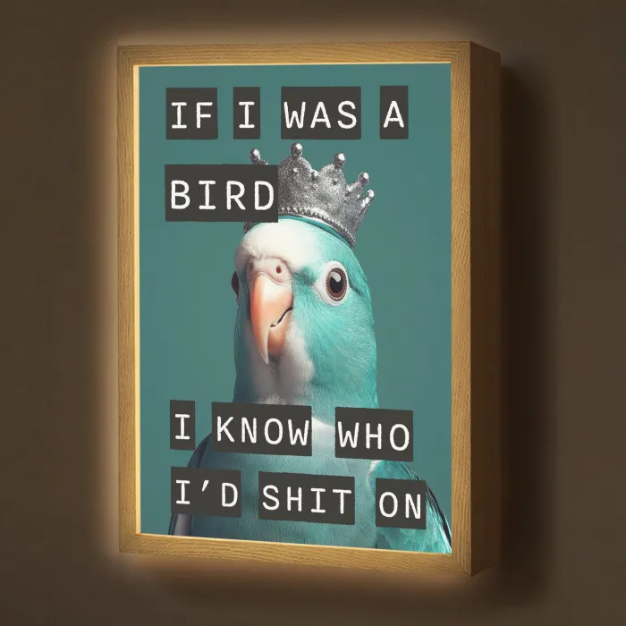Parkiet - Turquoise - Quotes - Decoratie Light Box met batterij (Wandlamp) middel -z3d_website
