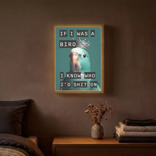 Parkiet - Turquoise - Quotes - Decoratie Light Box met batterij (Wandlamp) middel -sfeer4