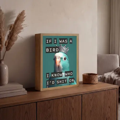 Parkiet - Turquoise - Quotes - Decoratie Light Box met batterij (Wandlamp) middel -sfeer2