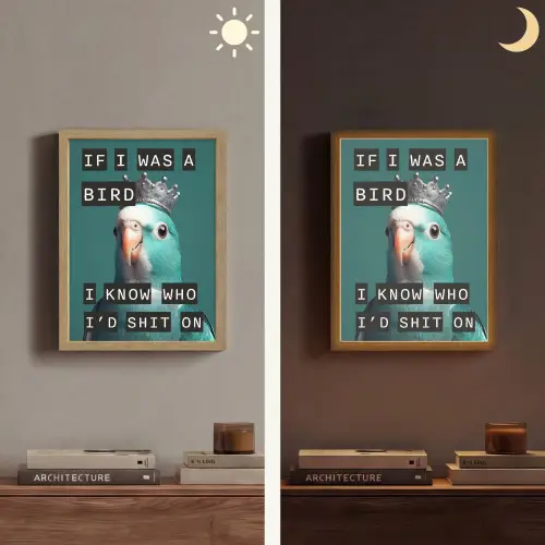 Parkiet - Turquoise - Quotes - Decoratie Light Box met batterij (Wandlamp) middel -sfeer3