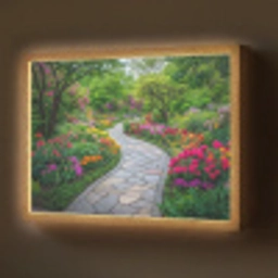 Park - Bloemen - Tuin Light Box met batterij (Wandlamp) middel -z3d_website