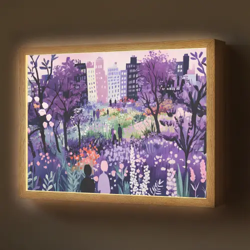 Park - Bomen - Bloemen - Gebouwen Light Box met batterij (Wandlamp) middel -z3d_website