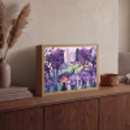 Park - Bomen - Bloemen - Gebouwen Light Box met batterij (Wandlamp) middel -sfeer2
