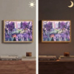 Park - Bomen - Bloemen - Gebouwen Light Box met batterij (Wandlamp) middel -sfeer3