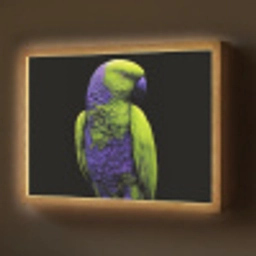 Papegaai - Veren - Opvallend - Groen Light Box met batterij (Wandlamp) middel -z3d_website