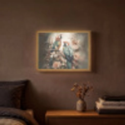 Papegaaien - Vogels - Natuur - Bloemen Light Box met batterij (Wandlamp) middel -sfeer4