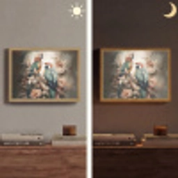 Papegaaien - Vogels - Natuur - Bloemen Light Box met batterij (Wandlamp) middel -sfeer3