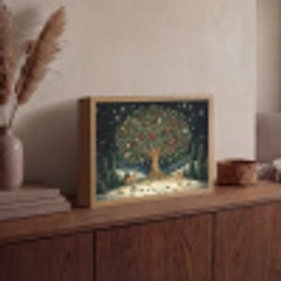 Feestboom - Winterhemel - Kleurrijk Light Box met batterij (Wandlamp) middel -sfeer2