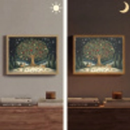 Feestboom - Winterhemel - Kleurrijk Light Box met batterij (Wandlamp) middel -sfeer3