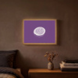 Passievrucht - Zaadjes - Paars - Minimalistisch Light Box met batterij (Wandlamp) middel -sfeer4