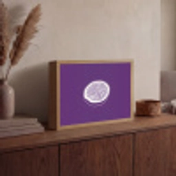 Passievrucht - Zaadjes - Paars - Minimalistisch Light Box met batterij (Wandlamp) middel -sfeer2