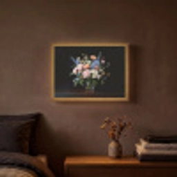 Pastel - Bloemen - Glazen - Vaas Light Box met batterij (Wandlamp) middel -sfeer4