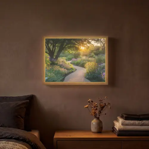 Pad - Bloemen - Park Light Box met batterij (Wandlamp) middel -sfeer4
