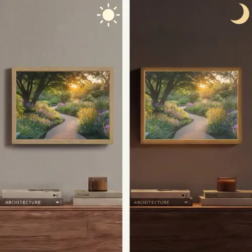 Pad - Bloemen - Park Light Box met batterij (Wandlamp) middel -sfeer3