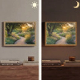 Pad - Bloemen - Park Light Box met batterij (Wandlamp) middel -sfeer3