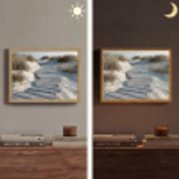 Pad - Planken - Duinen - Gras Light Box met batterij (Wandlamp) middel -sfeer3