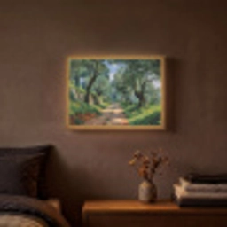 Pad - Bomen - Schaduw - Light Box met batterij (Wandlamp) middel -sfeer4