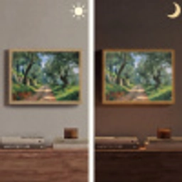 Pad - Bomen - Schaduw - Light Box met batterij (Wandlamp) middel -sfeer3